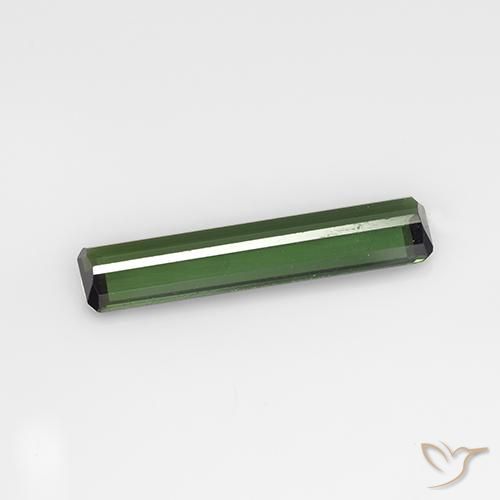 Turmalina Verde oscuro medio natural de 1.31 ct, Corte Octágono / Esmeralda, VVS-VS