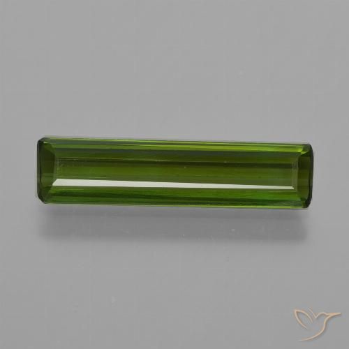 1.44ct Natural Verde oscuro Turmalina, corte esmeralda, VS