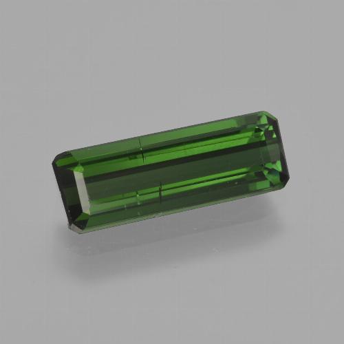 Turmalina Verde oscuro natural de 1.95 ct, corte esmeralda, VS-SI