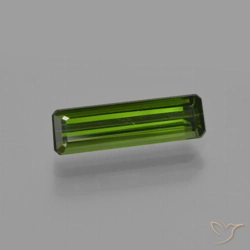 1.10ct Natural Verde bosque Turmalina, corte esmeralda, VS