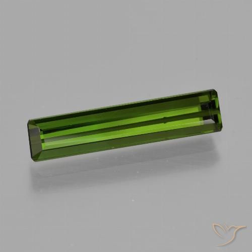 1.76ct Natural Verde oscuro Turmalina, corte esmeralda, VS