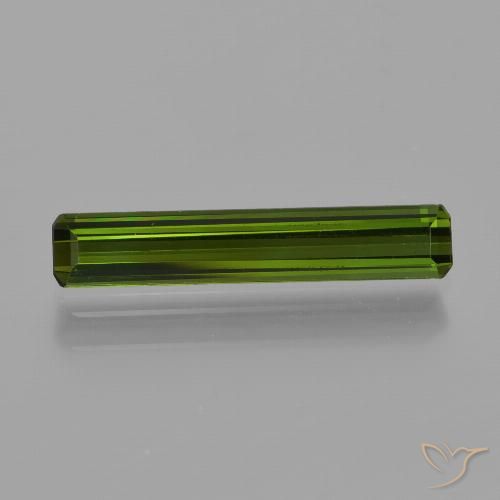 1.25ct Natural Verde bosque Turmalina, corte esmeralda, VS