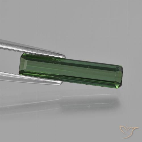 1.24ct Natural Verde bosque Turmalina, corte esmeralda, VS