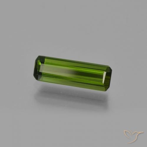 Turmalina Verde medio natural de 0.81 ct, corte esmeralda, VVS-VS