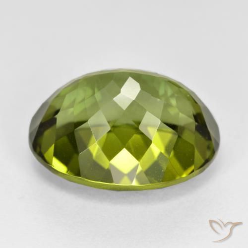 Turmalina Verde oscuro natural de 12.25 ct, Ovalada, VVS-VS