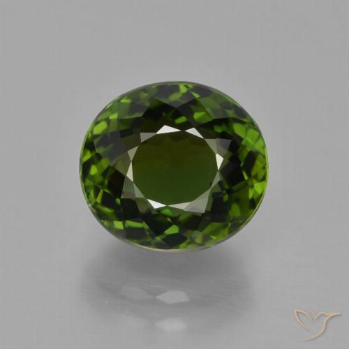 Turmalina verde terroso oscuro natural de 3,51 ct, corte óvalo, VS
