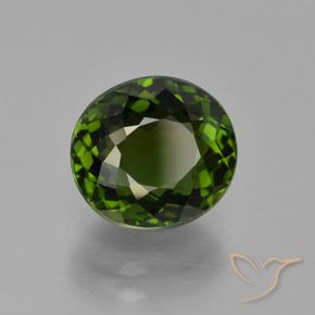 Turmalina verde terroso oscuro natural de 3,51 ct, corte óvalo, VS
