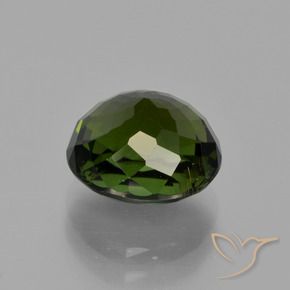 Turmalina verde terroso oscuro natural de 3,51 ct, corte óvalo, VS