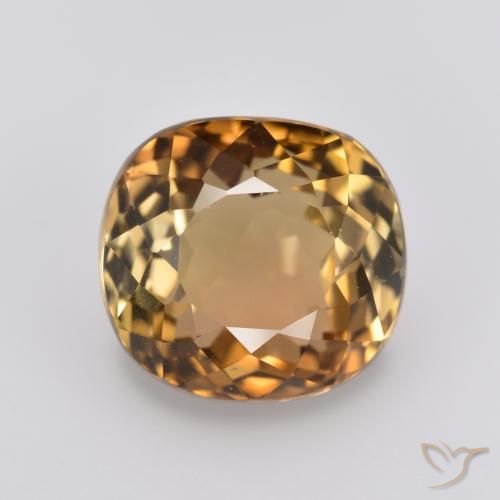 4.06ct Natural Marrón cedro claro turmalina, Forma Cojín, VVS