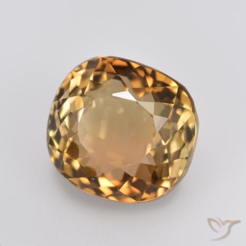 Turmalina Marrón cedro claro natural de 4.06 ct, Forma Cojín, VVS