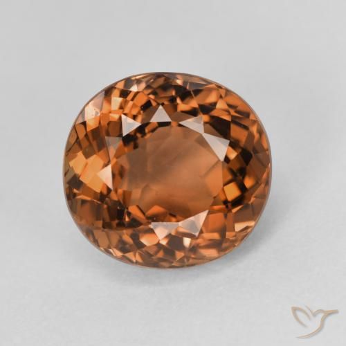 Turmalina Medium Dark-Orange natural de 3.87 ct, Corte Óvalo, VVS