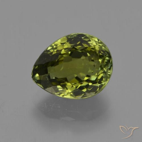 3.36ct Natural Verde oscuro turmalina, En forma de pera, VS