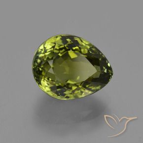 Turmalina Verde oscuro natural de 3.36 ct, En forma de pera, VS