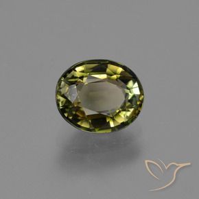 Turmalina verde natural de 1,09 ct, corte óvalo, VS