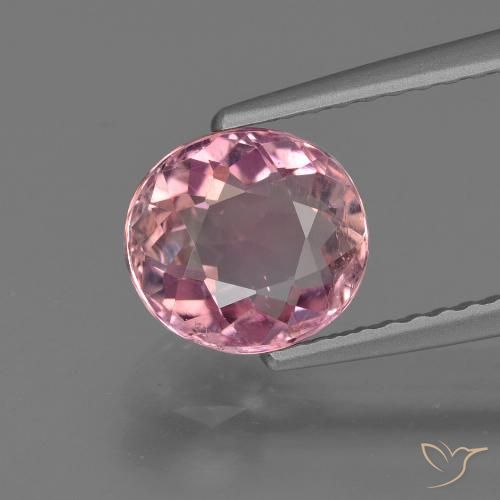 1.58ct Natural Rosado claro turmalina, Ovalada, VS