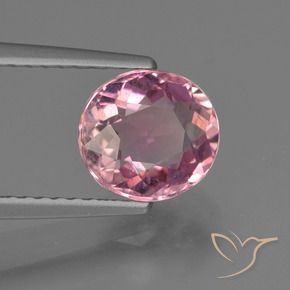 Turmalina Rosado claro natural de 1.58 ct, Ovalada, VS