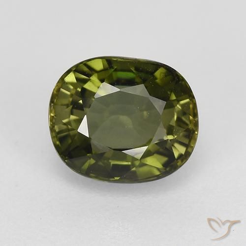 1.09ct Natural Verde bosque turmalina, Ovalada, VS