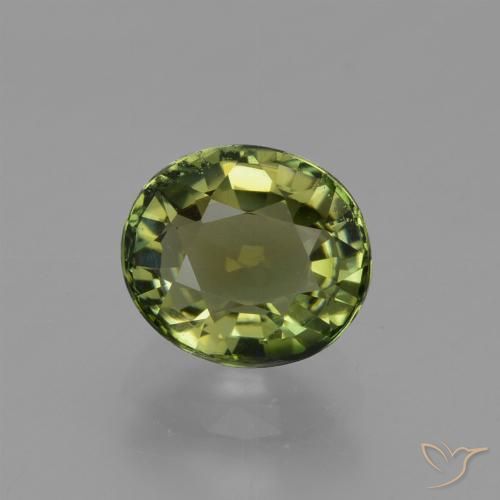 1.17ct Natural Verde cálido turmalina, Ovalada, VVS