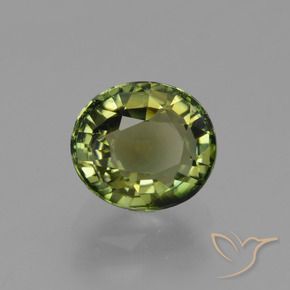 Turmalina Verde cálido natural de 1.17 ct, Ovalada, VVS