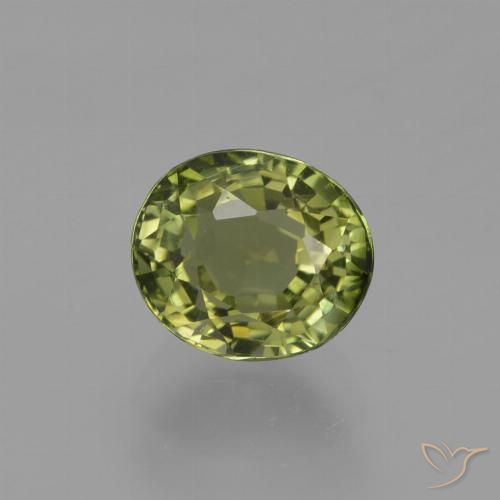 1.14ct Natural Verde bosque turmalina, Ovalada, VVS