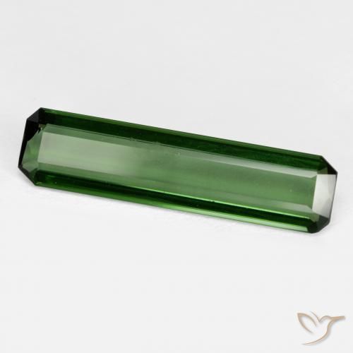 1.50ct Natural Verde terroso turmalina, corte esmeralda, VS