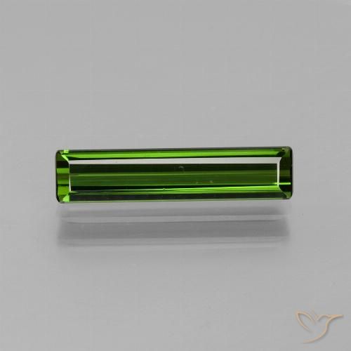 1.58ct Natural Verde oscuro turmalina, corte esmeralda, VVS