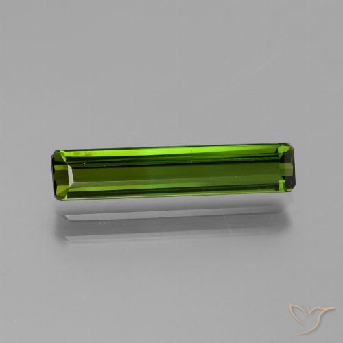 1.58ct Natural Verde oscuro Turmalina, corte esmeralda, VS
