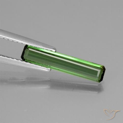 1.01ct Natural Verde oscuro Turmalina, corte esmeralda, VS