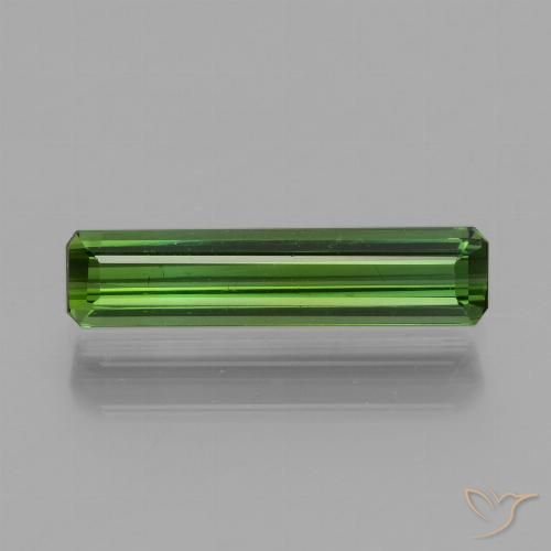 1.26ct Natural Verde oscuro Turmalina, corte esmeralda, VS