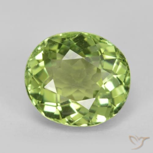 Turmalina verde natural de 2,02 ct, corte óvalo, VS