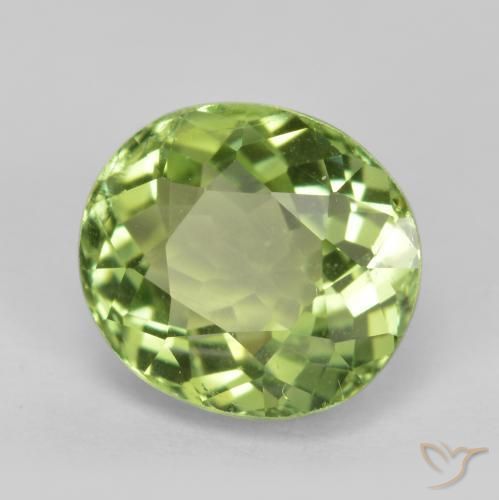 Turmalina verde natural de 2,02 ct, corte óvalo, VS
