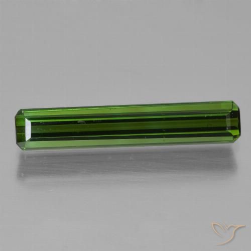 1.25ct Natural Verde terroso oscuro Turmalina, corte esmeralda, VVS-VS