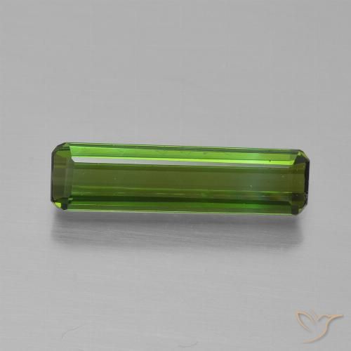 1.00ct Natural Verde alga Turmalina, corte esmeralda, VVS-VS