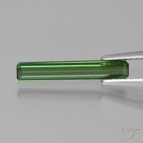 0.66ct Natural Verde medio Turmalina, corte esmeralda, VVS-VS