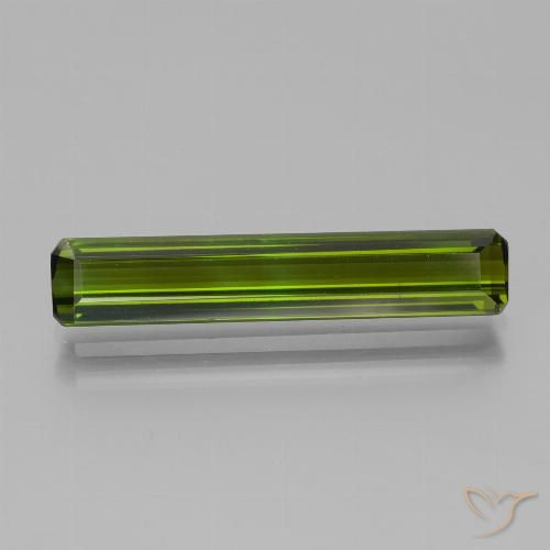 Turmalina verde terroso natural de 3,40 ct, corte esmeralda, VVS