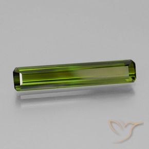 Turmalina verde terroso natural de 3,40 ct, corte esmeralda, VVS