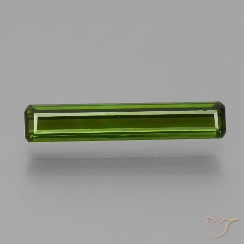 Turmalina verde oscuro natural de 2,12 ct, corte esmeralda, VVS-VS