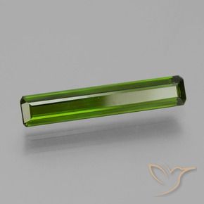 Turmalina verde oscuro natural de 2,12 ct, corte esmeralda, VVS-VS