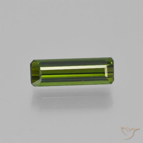 0.90ct Natural Verde terroso turmalina, corte esmeralda, VVS