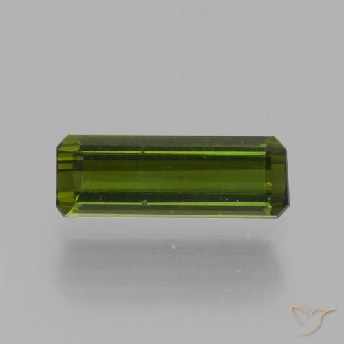 0.88ct Natural Verde oscuro medio Turmalina, corte esmeralda, VS
