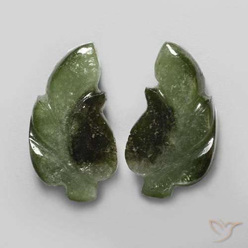 Gemas de Turmalina Verde oscuro natural de 11.45 ct, Elegante, Translúcido