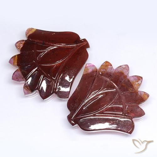 Gemas de Turmalina Rojo oscuro natural de 62.15 ct, Corte Flor, Translúcido