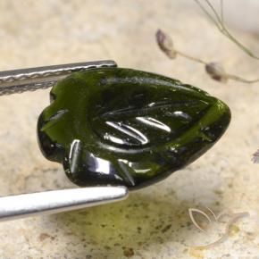 Turmalina Verde oscuro natural de 2.71 ct, Elegante, Translúcido