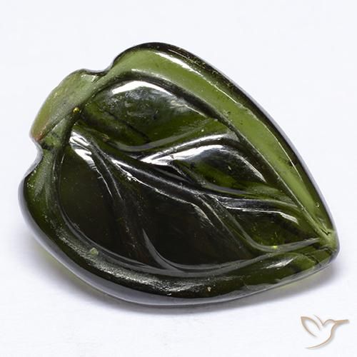 Turmalina Verde oscuro natural de 3.63 ct, Elegante, Translúcido