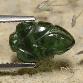 Turmalina Verde terroso natural de 2.75 ct, Corte Flor, Translúcido