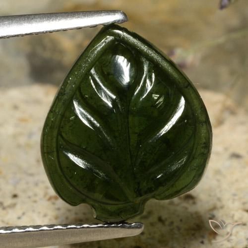 3.63ct Natural Verde oscuro Turmalina, Elegante, Translúcido