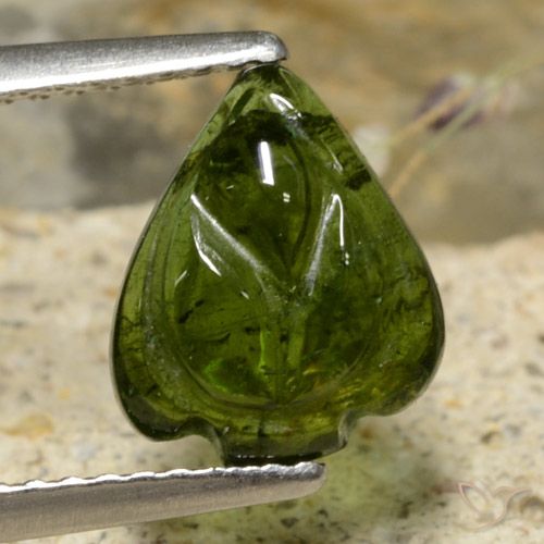 2.01ct Natural Verde bosque Turmalina, Corte Flor, Translúcido