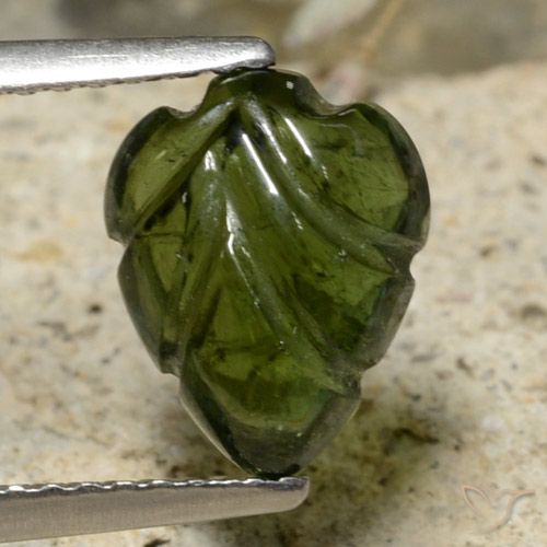 2.29ct Natural Verde bosque Turmalina, Corte Flor, Translúcido