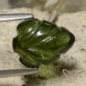 Turmalina Verde bosque natural de 2.29 ct, Corte Flor, Translúcido
