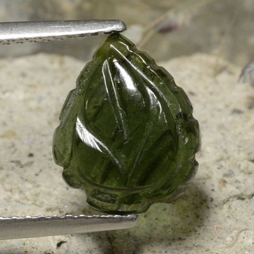 2.90ct Natural Verde medio Turmalina, Corte Flor, Translúcido